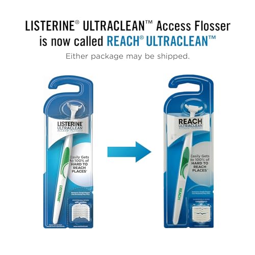 REACH Ultraclean Access Snap-On Flosser & Flosser Refill Head 28 ea, Pack for Proper Oral Care, Mint Flavor 1 ea