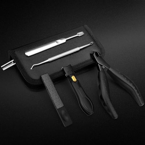 Toenail Clippers for Thick & Ingrown Nails, Professional Nail Clipper Set with Pedicure Tool, Super Sharp Fingernail Cutter with Catcher, Podiatrist Toe Nail Clippers Kit for Seniors, Men & Women