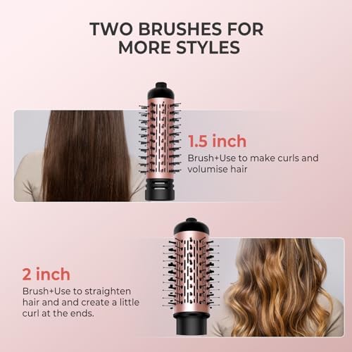Hair Dryer Brush, 3-in-1 Rotating Round Hot Air Spin