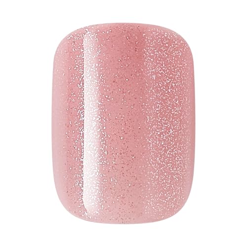 WICKED X imPRESS Press On Nails, New Improved Adhesive, Up To 10 Day Hold, ‘Glinda-fied’, Pink, Short Squoval, Includes 30 Fake Nails, 1 Prep Pad, 1 Manicure Stick, 1 Mini File