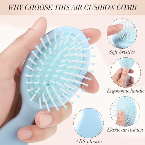 30 Pcs Mini Wet Hair Brush and Wide Hair Combs, Travel Detangling Brush for Most Hair Types, Multicolor for Bridesmaid Gifts Stocking Stuffers