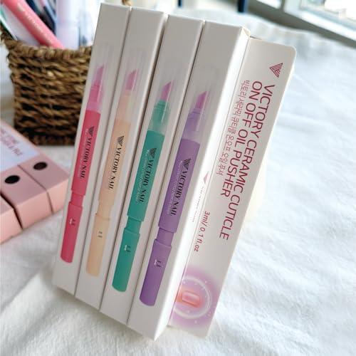 1PCS Ceramic Cuticle On/Off Oil Pusher Cuticle Pusher (Light purple)