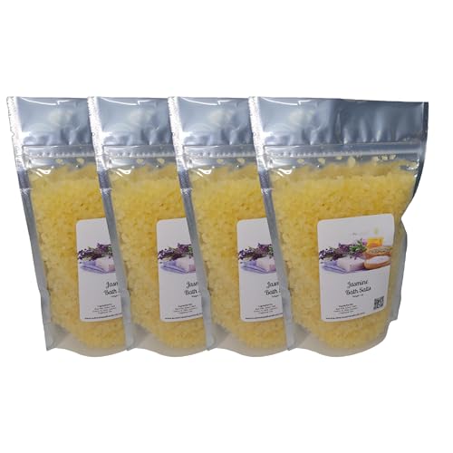 Bath Salts | 1lb Bag | Jasmine Scent | Bathing | Body Care | Beauty | Relaxation | Spa ((4) 1lb Bags)