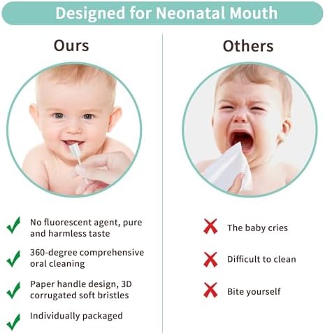 42PCS Finger Baby Toothbrush with Absorbent Gauze, Tongue Cleaner, Oral Cleaner for 0-36 Months