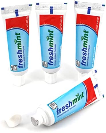 Freshmint® 144 Tubes of 0.85 oz. Premium Anticavity Fluoride Toothpaste with Safety Seal (ADA Accepted)