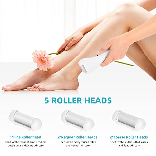 Callus Remover for Feet, Nicebirdie Electric Foot File Callus Removers Rechargeable Waterproof Pedicure Tools Foot Scrubber Shaver Feet Care Tool for Cracked Heels Dead Skin （Green）
