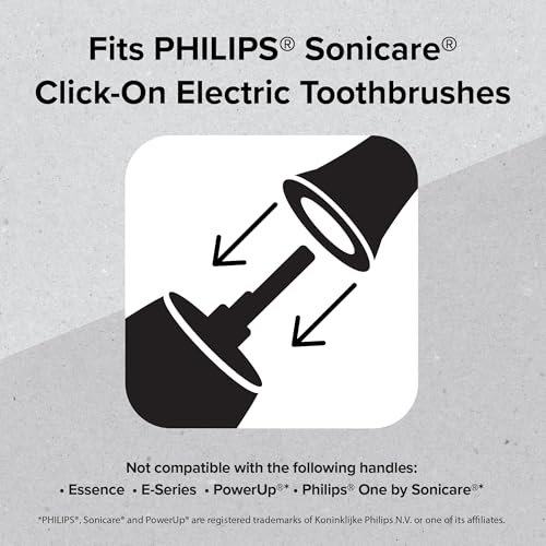 REACH SmileSonic Pro Essential Clean Replacement Toothbrush Brush Heads, Compatible with Philips Sonicare Click-On Power Toothbrushes, Replace-Me Bristles, 5 Count