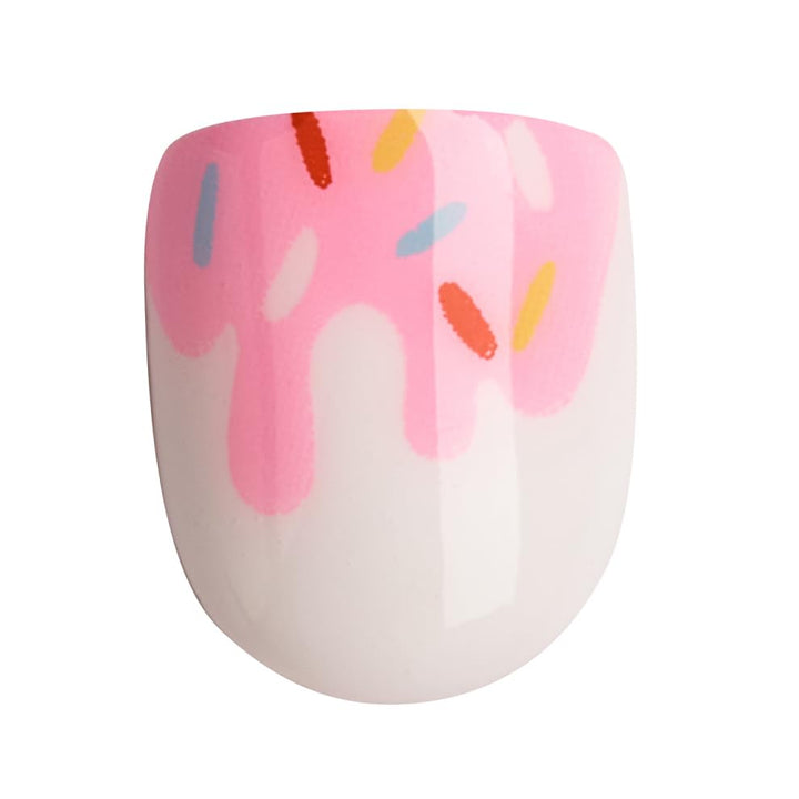 KISS imPRESS No Glue Mani Press On Nails, Mini Press-On Manicure for Kids, 'Super Duper', Pink, Kids Size, Squoval Shape, Includes 20 Fake Nails with Removable Application Tabs, 1 Mini File