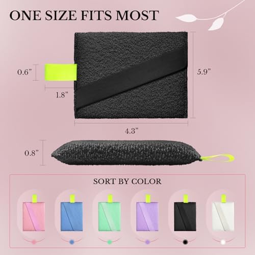 MIG4U Exfoliating Body Scrubber Sponge Exfoliate Dead Skin Bath Sponge for Shower, Luxury Foaming Skin Scrubber for Women Men, 3 Pack Classical