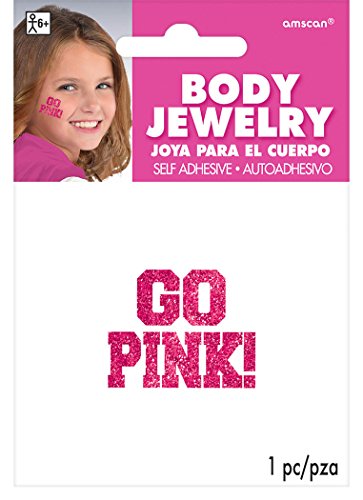 Amscan Go Pink Non Toxic Glitter Body Jewelry, 1