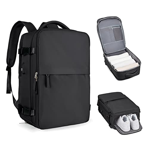 coofay Large Travel Backpack For Women Airline Approved Carry On Waterproof Sports Luggage Casual Daypack Small Hiking Backpack Black