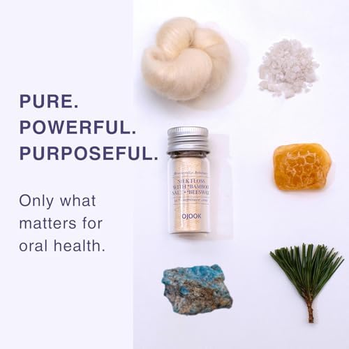 Bamboo Salt Silk Floss with Beeswax - 1 Spool (33yd) | Pine Flavor, All Natural, Plastic Free & Refillable, Hydroxyapatite Infused, Bouncy Italian Silk, PFAS Free