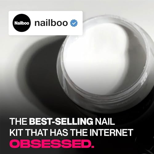 Nailboo Here's a Tip Premium Dip Nails Starter Kit, Nail Powder Dip Kit for DIY At Home Manicure, Includes Dipping Powder and Liquids, White
