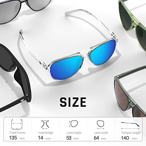 TOREGE Polarized Sunglasses For Men Women Aviator Sunglasses, Lightweight Sports Sun Glasses UV400 Protection For Driving Cycling Fishing Boating Beach Golf TR75 (Black Amber&Black&Gray Lens C3)
