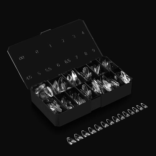 Aprés Gel-X® Natural Stiletto Short Tip Box | 500pc Gel-X Tips, 11 Sizes 00-9, Premium Quality