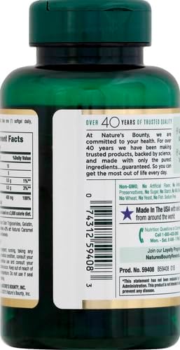 Nature's Bounty Magnesium, Whole Body Support, Supports Heart, Nerve and Bone Health. 400 mg, 75 Softgels (Pack of 2)