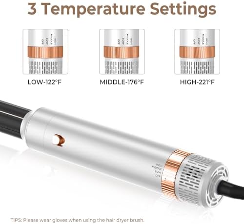 Hair Dryer Brush,6 in 1 Professional Hot Air Styler,Powerful Air Curling Wrap Styler,Negative Ionic Hair Dryer Fast Drying, Multi Hair Stylerfor Curling Volumizing Straightening Styling