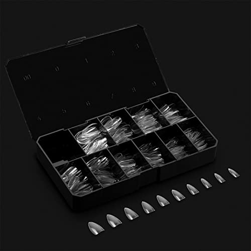 Apres Gel-X Natural Stiletto Short Box of Nail Tips, 500pcs, 10 Sizes 0-9, Soft Gel Tip Box