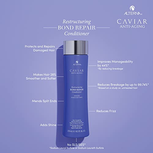 CAVIAR Anti-Aging Restructuring Bond Repair Conditioner | For Brittle, Damaged and Split Ends | Repairs, Strengthens & Protects Damaged Hair | Sulfate Free