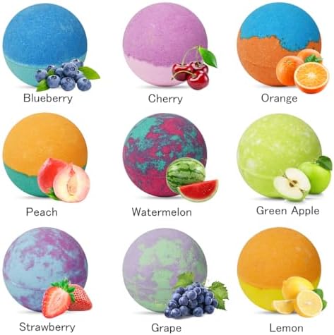 Bath Bombs for Kids with Toys Inside, 9 Pack Handmde Bath Bombs Set with Pull-Back Cars Inside, Rich Foam Color Bubble Set Boys Girls for Skin Moisturizing