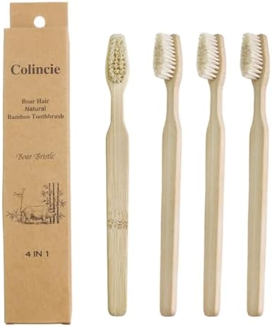 Bamboo Toothbrushes, Boar Bristle Toothbrush, Biodegradable Natural Bamboo Wooden Toothbrush (4)