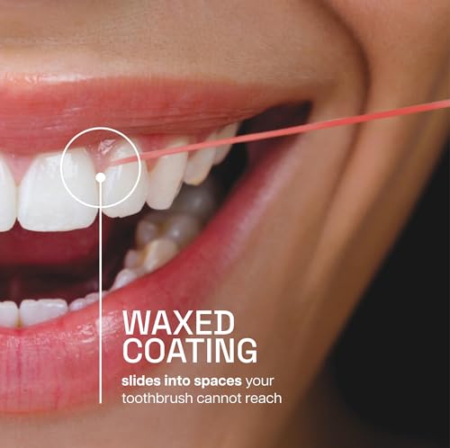 REACH Waxed Dental Floss, Cinnamon, Plaque Remover for Teeth, Shred Resistant, Floss Slides Smoothly, Easy to Use, Waxed, Deep Cleaning Teeth, Oral Care, PFAS Free, for Adults & Kids, 6 Pack, 55 yd