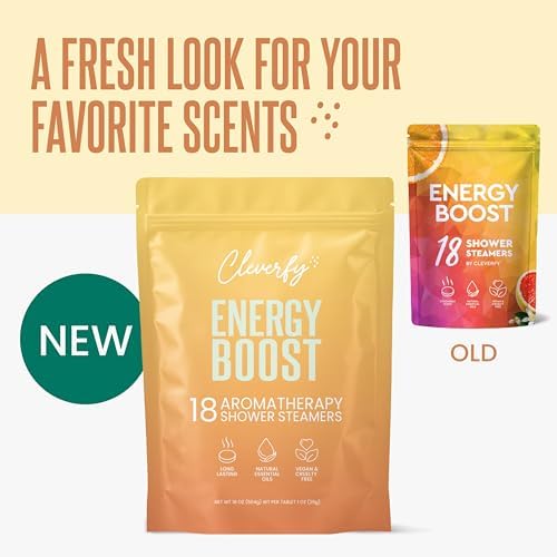 Cleverfy Citrus Shower Steamers Aromatherapy for Women and Men – Self-Care Shower Bombs for Energy Boost and Relaxation – 18 Tablets