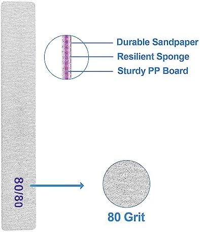 80/80 Grit Nail Files (100 Pcs), Coarse Emery Boards for Acrylic Nails and Gel Nails, Nail File Double Sided 80 Grits Emory Professional Nail Filers Pack