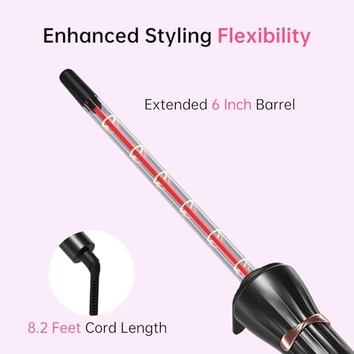 3/8 Inch Small Wand Curling Iron with 9 Temps, 9mm Mini Hair Curler with LCD Display, Fast Heat Up & Anti-Scald Design, Suitable for Short/Long Hair