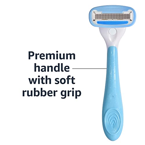 Amazon Basics 5-Blade Razor for Women, Handle, 2 Cartridges & Shower Hanger (Cartridges fit Amazon Basics Razor Handles only) (Previously Solimo)