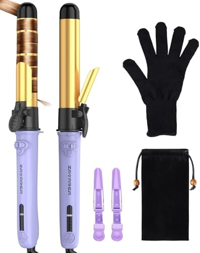 Rotating Curling Iron 1 1/4 Inch, 2024 Upgraded ZAVAREA Automatic Curling Iron with Extra-Long Barrel, Dual Voltage Self Curling Wand 1.25" Hair Curler