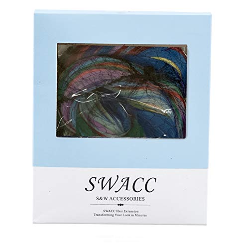SWACC 22 Pcs Colored Party Highlights Clip on in Hair Extensions Multi-Colors Hair Streak Synthetic Hairpieces (11 Colors 22 Pcs in Set -Curly Wavy)
