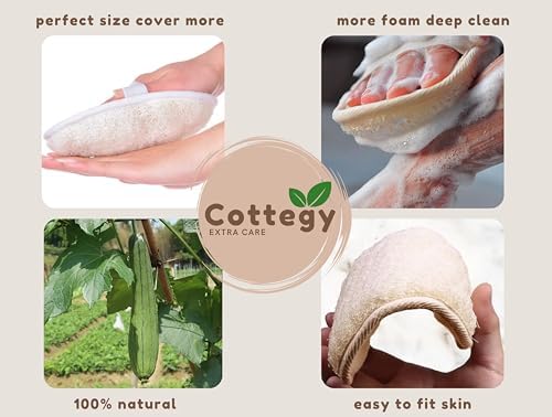 Egyptian Loofah Exfoliating Scrubber - Natural Loofah Exfoliating Body Scrubber - 1 Count (Pack of 2) | Eco-Friendly Bath & Shower Sponge for Face & Body | 100% Natural, Ideal for Men & Women