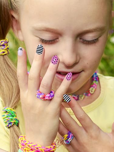 72 Pcs Press on Nails for Kids, Wsimily Lovely Children Fake Nails , 3 Pack False Nails Kit Colorful DIY Nail Art Decorations for Girls, with Jelly Nail Glue and Jelly Nail Adhesives Tools