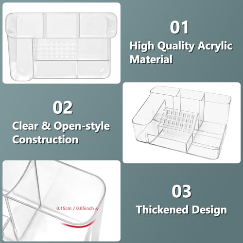 CGBE Nail Drill Holder, 28 Holes Transparent Acrylic Nail Drill Bit Holder, Professional Nail Tools Organizer and Storage Box Case