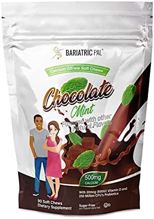 BariatricPal 90-Day Bariatric Vitamin Bundle (Multivitamin ONE 1 per Day! Capsule with 60mg Iron and Calcium Citrate Soft Chews 500mg with Probiotics - Chocolate Mint)