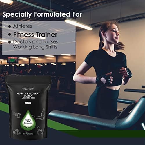 Aromasong Muscle Recovery Bath Soak 3 LB - Natural Bath Salt with Dead Sea Salt, Pure MSM, Magnesium Flakes & Essential Oils for Post Workout Soreness - Made in USA