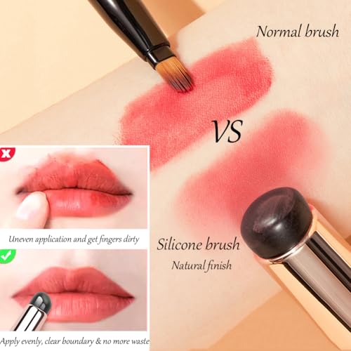 Bling Toman Mini 4 in 1 Makeup Brushes Set,Makeup Sponge,Blush Blending,Eyeshadow,Eyebrow&Liner Lip Face Foundation All-in-One Brushes Travel Makeup Brushes Brochas De Maquillaje (Silicone Rose Gold)