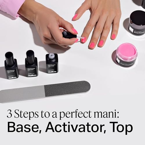 Nailboo Dip Powder Liquid Set, Top Coat, Base Coat & Activator, DIY At Home Manicure, No UV Lamp Needed, For Beginners & Professionals, 0.5 Fl Oz (3 Pack)