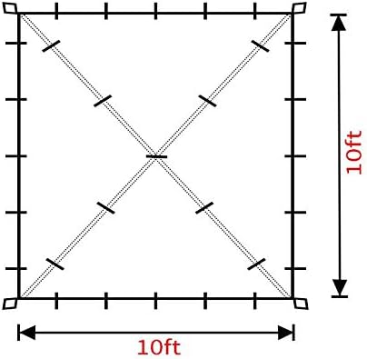 Gold Armour Rainfly Tarp Hammock, Premium 14.7ft/12ft/10ft/8ft Rain Fly Cover, Waterproof Ultralight Camping Shelter Canopy, Survival Equipment Gear Camping Tent Accessories (Black 10ft x 10ft)