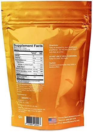 BariatricPal 90-Day Bariatric Vitamin Bundle (Multivitamin ONE 1 per Day! Capsule with 60mg Iron and Calcium Citrate Soft Chews 500mg with Probiotics - Orange Creamsicle)