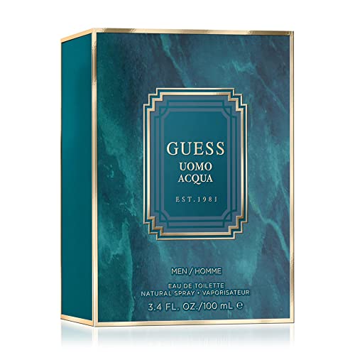 GUESS Uomo Acqua Eau de Toilette Cologne Spray For Men, 3.4 Fl. Oz.