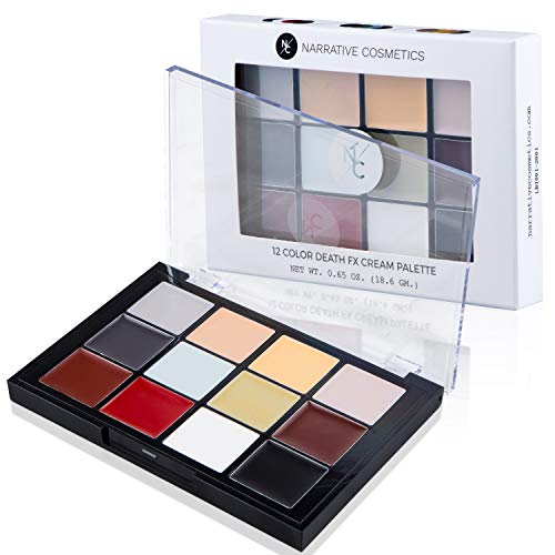 12-Color Death FX Cream Palette, Professional Quick Drying Waterproof SFX Makeup for the Stage, Film, Costumes, Cosplay, Halloween