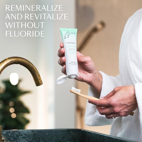 Better & Better Fortify Hydroxyapatite Toothpaste | Infused w/VIT. D & Calcium | Fluoride & SLS Free for Sensitive Brushers | Natural & Vegan Whitening Toothpaste | Fresh Mint Flavor | 3.4oz, 1 Pack