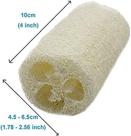 Natural 6 Pack of 4 inch Loofah, Serdokntbig SPA Exfoliating Scrubber for Skin Care in Bath, Best Luffa Body Scrub Sponge, Remove Dead Skin