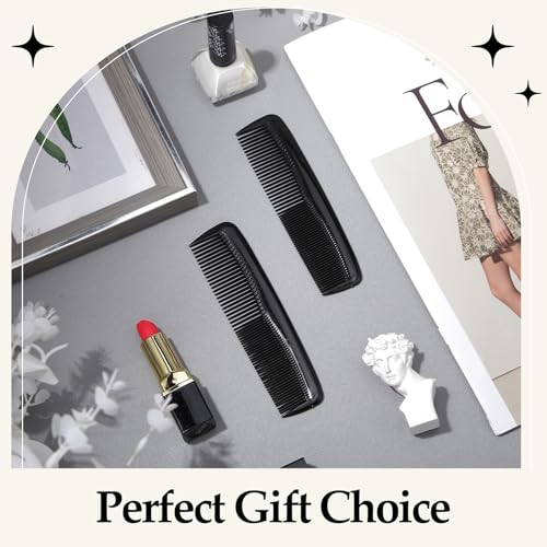 150 Pieces Hair Combs Bulk Black Plastic Pocket Hair Combs 5 Inch Fine and Wide Tooth for Women and Men, Hotel, Travel, Charity, Homeless, Nursing Home