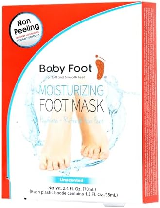 Baby Foot Unscented Non-Peel Moisturing Mask – Hydrate and Refesh in 15-Minute - No Pain Feet Treatment - For Men and Women - Smooth and rich moisturizer for Baby Soft Feet