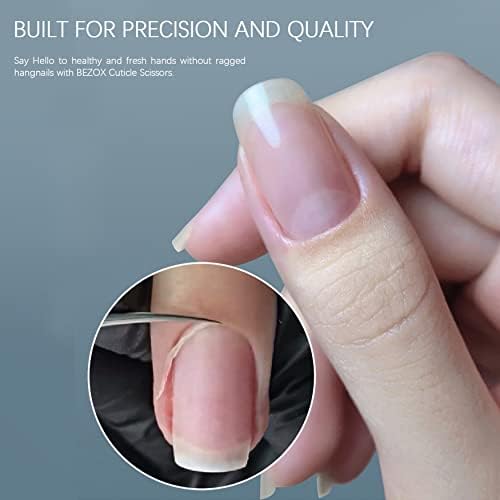 BEZOX Extra Fine Curved Cuticle Scissors, Super Thin Nail Scissors for Cutical Care Only, Professional Manicure Small Scissors, Stainless Steel CuticleTrimmer, 1 pcs