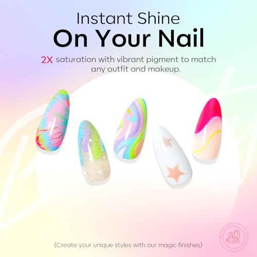 modelones 24Pcs Gel Nail Polish Set, 20 Colors Summer Neon Gel Polish Set Rainbow Colors with Glitter & Glossy & Matte Top + Base Coat Soak Off LED Nail Art Kit Salon at Home