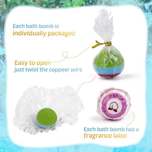 Bath Bombs for Kids, 24pcs Bath Bombs with Glow in The Dark Surprise Inside, Natural and Organic Colorful Bubble Bath Fizz for Kids, Perfect Birthday, Halloween, Or Christmas Gift for Boys and Girls!